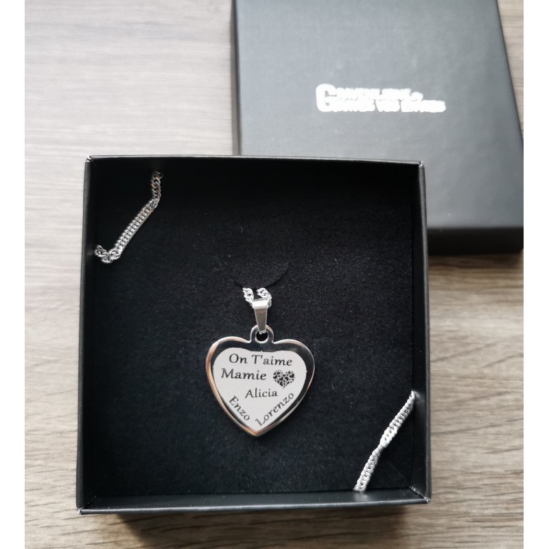 Pendentif Petit COEUR - 3 PRENOMS