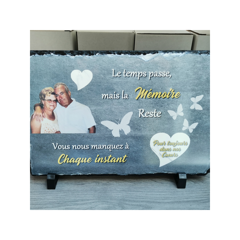 Ardoise funéraire Cadre Ardoise photo