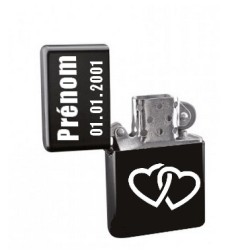 Briquet - 2 coeurs Noir