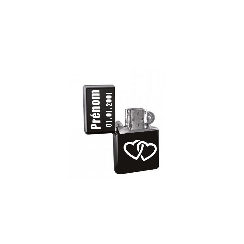 Briquet - 2 coeurs Noir