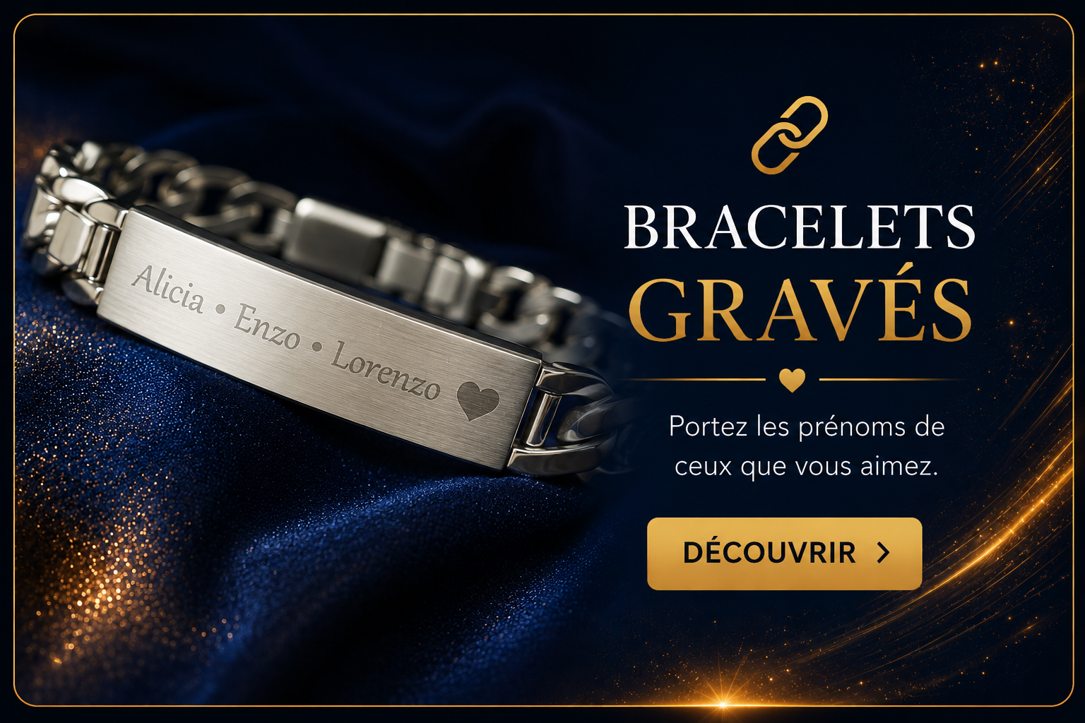 Bracelets gravés personnalisés